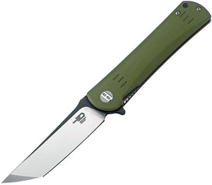 Bestech Knives Kendo G10 Linerlock Green Handle 2 Tone Folding Blade Knife