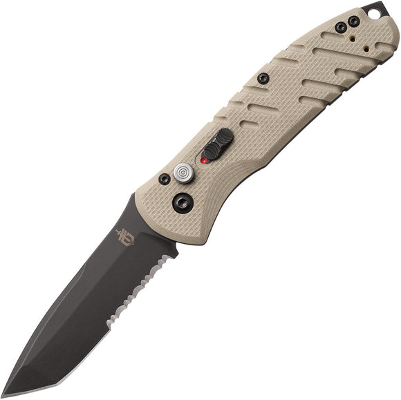 Gerber Automatic Propel Downrange  Knife Desert Tan G10  CPM-S30V Serrated Blade 0717