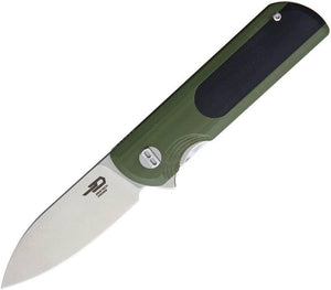 Bestech Knives Linerlock G10 Green & Black Handle Steel Folding Blade Knife