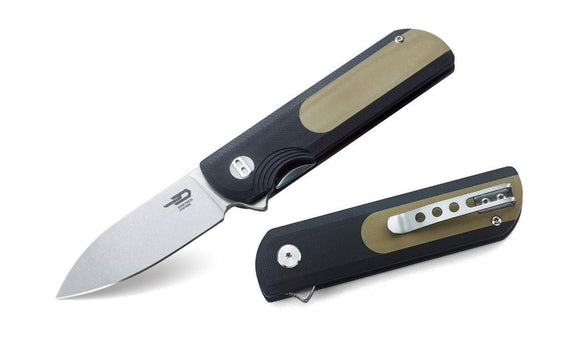 Bestech Knives Green & Beige G10 Handle VG10 Stainless Folding Blade Knife