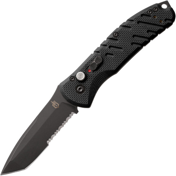Gerber Automatic Propel  Knife Plunge Lock Black G10  420HC Serrated Tanto Blade 0842