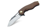 Bestech Knives Rhino Linerlock Brown G10 154CM Grey & Satin Folding Knife