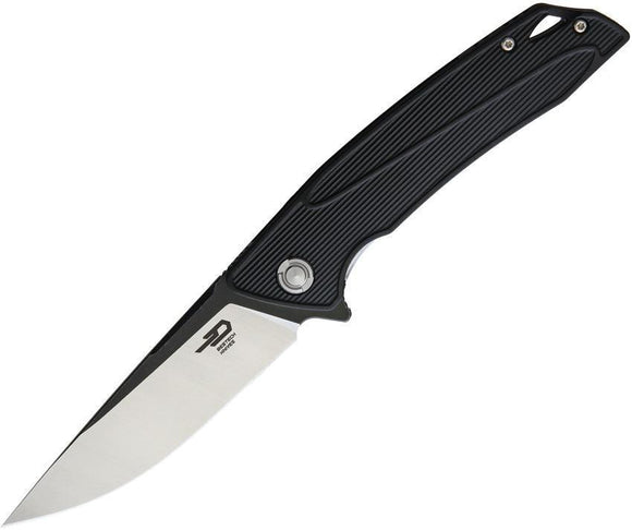 Bestech Knives Spike Linerlock 2-Tone Folding Blade Black Handle Knife