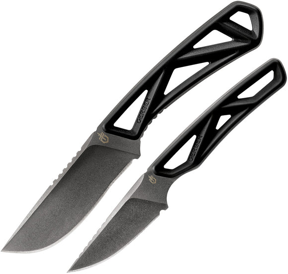 Gerber EXO-MOD DP & Caper Black Polyprpoylene Stainless Fixed Blade Knife Set 1065813