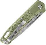 Gerber Zilch Linerlock Lichen Green GFN Folding Stainless Pocket Knife 1067531