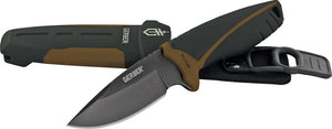 Gerber Myth Fixed Blade Pro Series 8.5" Full Tang Black/Tan Knife W/ Sharpener 1092