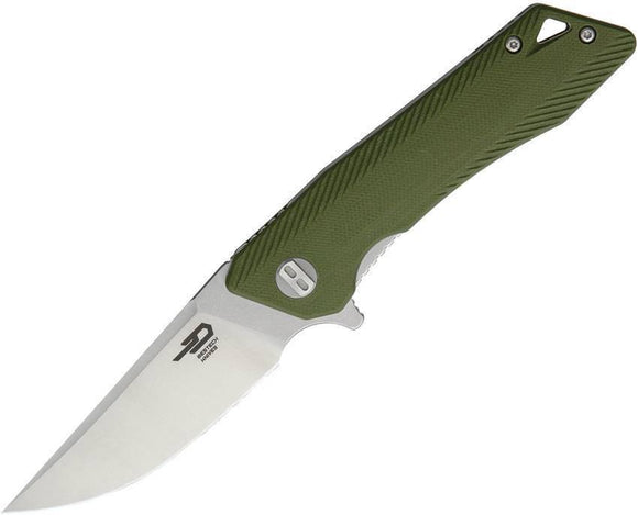 Bestech Knives Thorn Linerlock Steel Folding Blade Green G10 Handle Knife