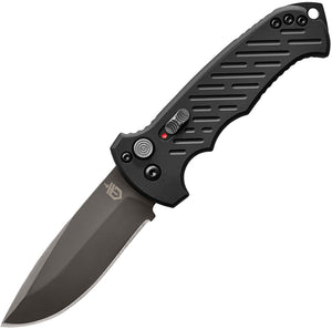 Gerber Automatic 06  Knife Button Lock Black Aluminum  CPM-S30V Stainless Drop Pt 1295