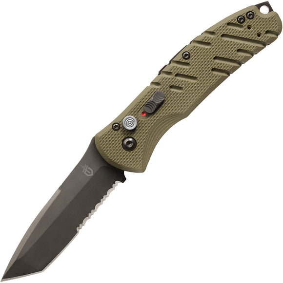 Gerber Automatic Propel Knife Plunge Lock OD Green G10 Serrated S30V Tanto Blade 1309