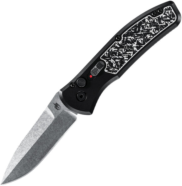 Gerber Automatic Empower Knife Plunge Lock Black Aluminum CPM-S30V Blade 1323