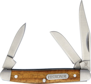 Winchester Stagecoach 3-Blade Wood Handle Folding Knife G1508