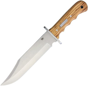 Winchester 14.25" Double Barrel Wood Handle Fixed Blade Bowie Knife G1511