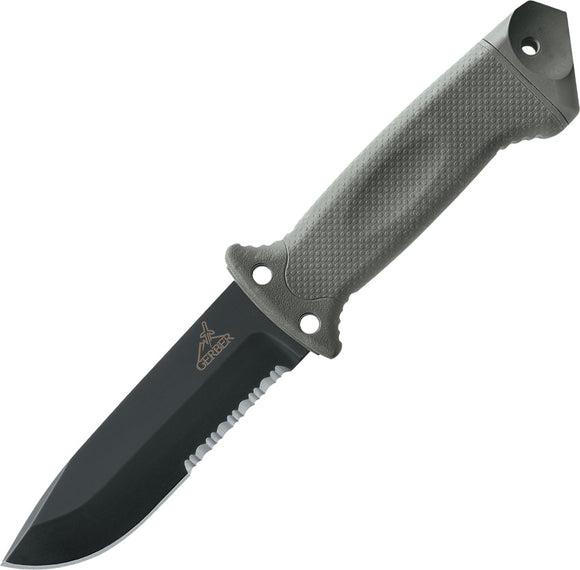 Gerber LMF II Infantry Serrated 420HC Black/Green Full Tang Fixed Blade Knife 1626  -On Sale