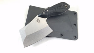 Gerber Tri-Tip Mini Cleaver Black Fixed Blade Knife w/ Sheath 1693  -On Sale