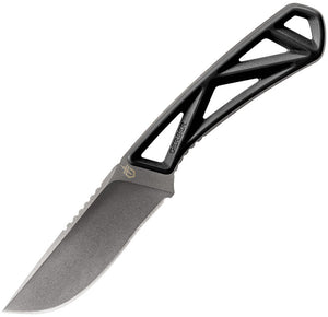 Gerber EXO-MOD Drop Point Fixed Blade Knife Black Skeletonized (4" blade) w/ Sheath G1800