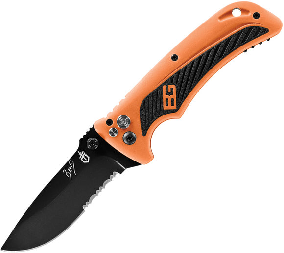 Gerber Bear Grylls Survival Assisted Black/Orange Fast 2.0 Serrated Folding Knife 2530