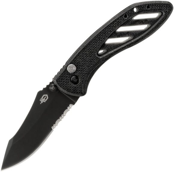 Gerber Instant Black FAST A/O Black G10 Serrated 7Cr17MoV Folding Knife 30000752