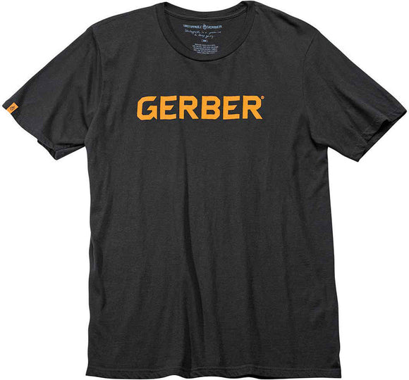 Gerber Logo Black Cotton T-Shirt Adult XL 30001374