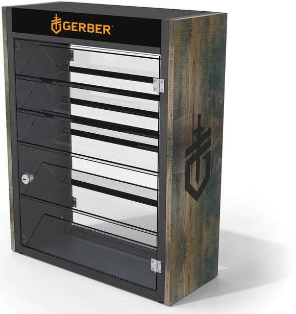 Gerber Knife Wood Steel Lockable Counter Display