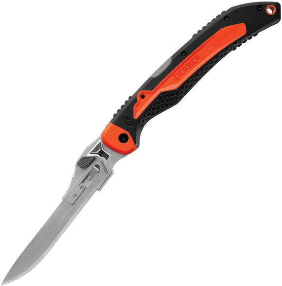 Gerber Vital Big Game Black/Orange Folding Knife W/ Exchange A Blade 3053