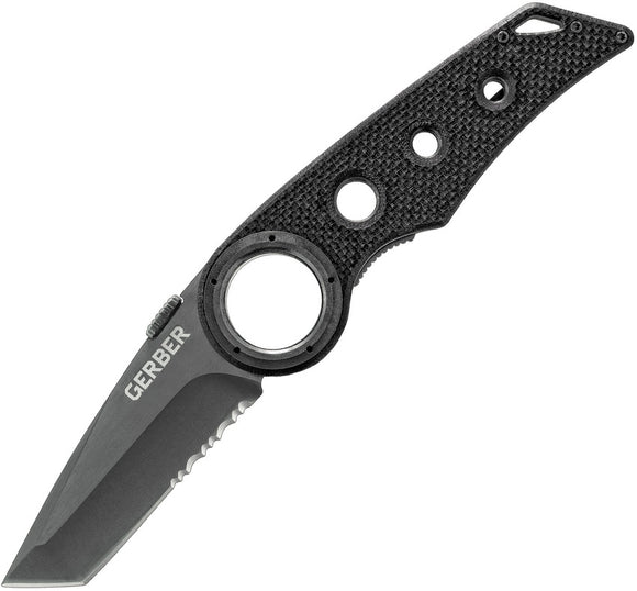 Gerber Remix Tactical Linerlock Partially Serrated Tanto Black/Gray Folding Knife 31001100