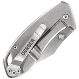 Gerber Kettlebell Folding Knife Framelock Gray Aluminum 7Cr17MoV Clip Pt 3426