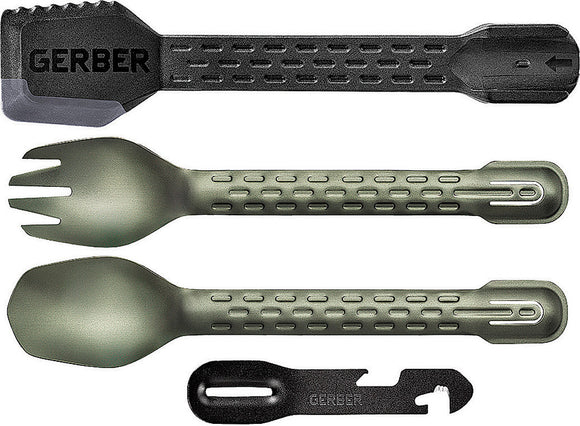 Gerber ComplEAT Tool Green Fork Spoon Tongs Spatula Multi Tool 3467