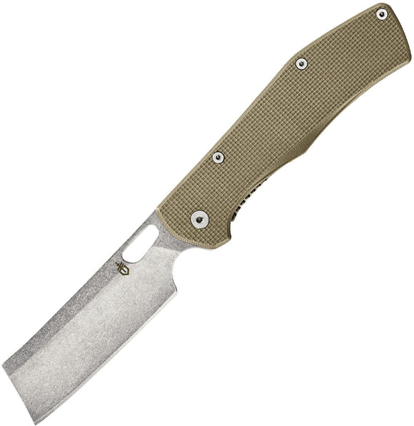 Gerber Flatiron Folding Knife Framelock Tan G10 D2 Steel Cleaver Pt Blade 3478