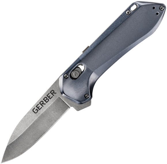 Gerber Highbrow Folding Knife Pivot Lock Blue Aluminum 7Cr17MoV Spear Pt 3511