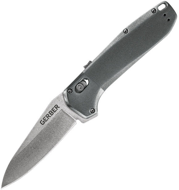 Gerber Highbrow Folding Knife Pivot Lock Gray Aluminum 7Cr17MoV Drop Pt 3671