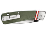 Gerber Straightlace Slip Joint Green Stainless Sheepsfoot Folding Knife 3722