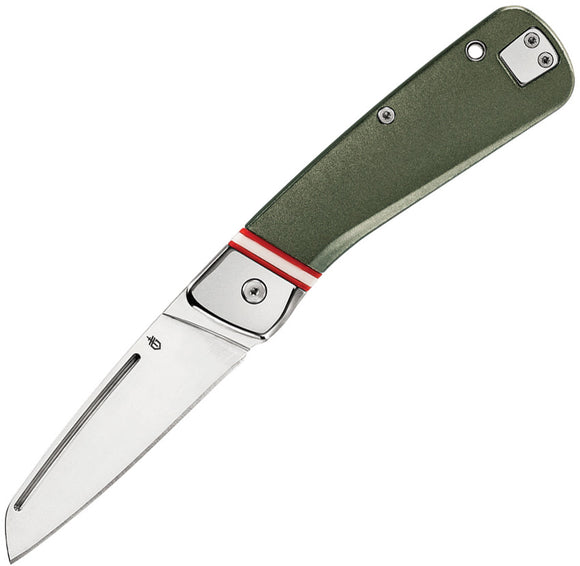 Gerber Straightlace Slip Joint Green Stainless Sheepsfoot Folding Knife 3722