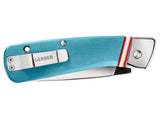 Gerber Straightlace Slip Joint Blue Stainless Sheepsfoot Folding Knife 3724