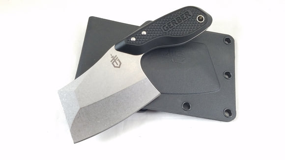 Gerber Tri-Tip Mini Cleaver Fixed Blade Knife Black Aluminum G3726