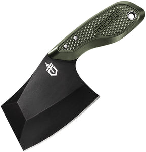 Gerber Tri-Tip Mini Cleaver Green Aluminum 7Cr17MoV Fixed Blade Knife 3727