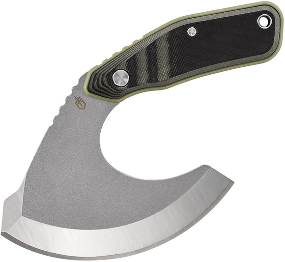 Gerber Downwind Ulu Fixed Blade Knife Black/Green G10 7Cr17MoV Ulu Point 3937