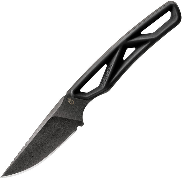 Gerber Exo-Mod Caper Black Synthetic Stainless Steel Fixed Blade Knife w/ Sheath 4085