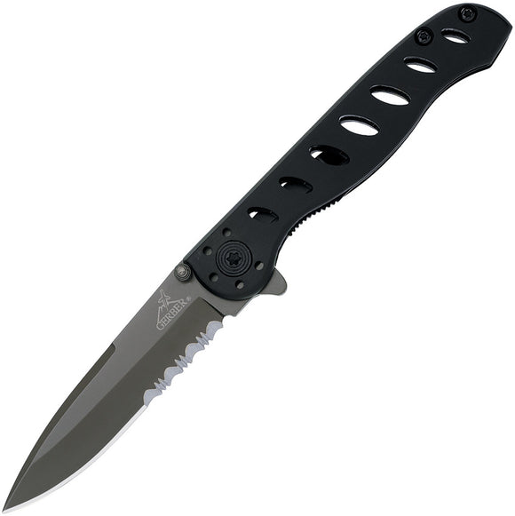 Gerber EVO Jr Linerlock Black Aluminum Folding 7Cr17MoV Pocket Knife 41493