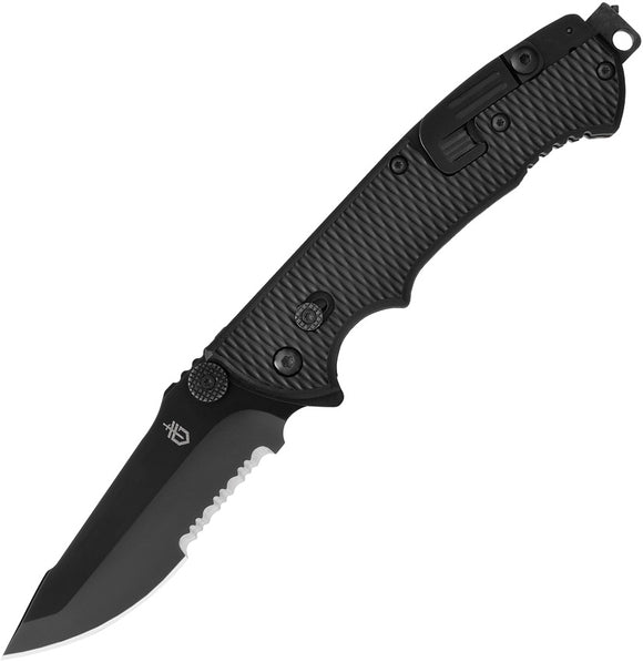 Gerber Hinderer CLS Linerlock Black GFN Folding Serrated AUS-8 Pocket Knife 41870