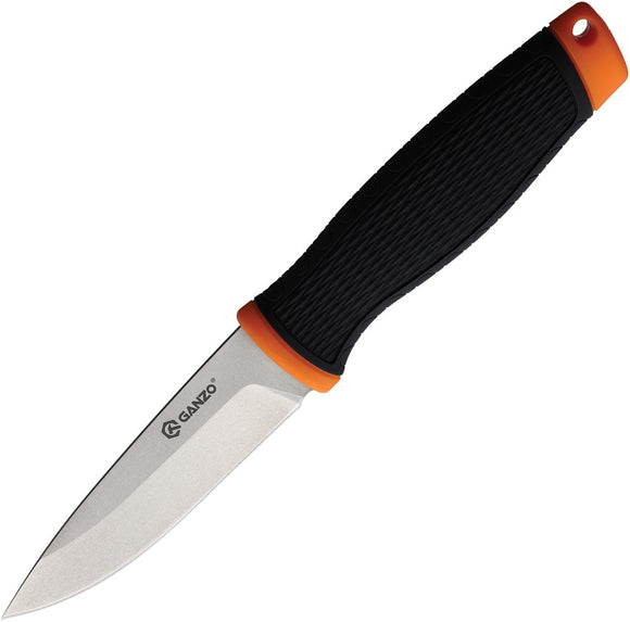 Ganzo Knives Orange & Black TPR 8Cr14MoV Stainless Fixed Blade Knife 806OR