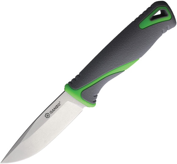 Ganzo Green & Grey Smooth TPR 9Cr14MoV Stainless Fixed Blade Knife 807GY