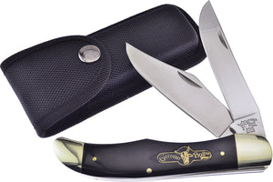 German Bull Pocket Knife Hunter Black Buffalo Horn Folding Stainless Blade 069BH