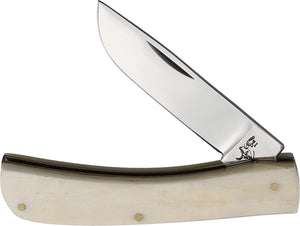 German Bull Dirt Buster White Smooth Bone Folding Stainless Pocket Knife 107WSB