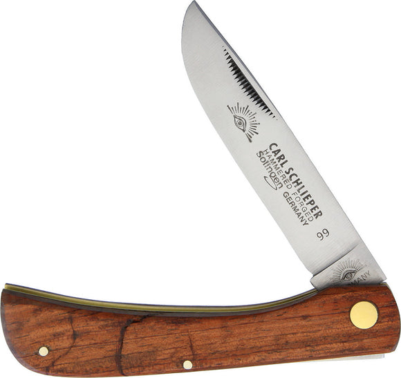 German Eye Work Brown Wood Folding Solingen Steel Pocket Knife E99