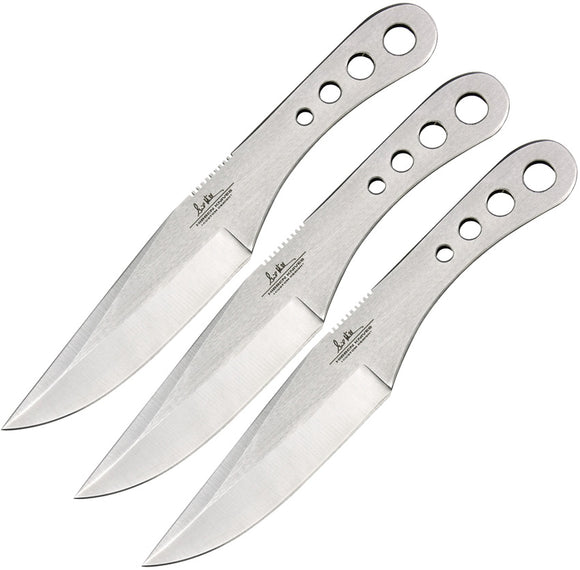 Gil Hibben 3pc Thrower II Stainless Handles Fixed Blade Triple Knife Set 455C