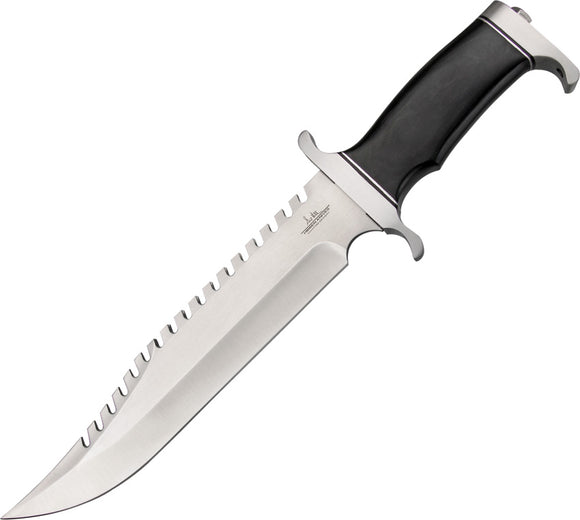 GIL HIBBEN Black Pakkawood SURVIVOR BOWIE Fixed Sawback Knife + Sheath 5026