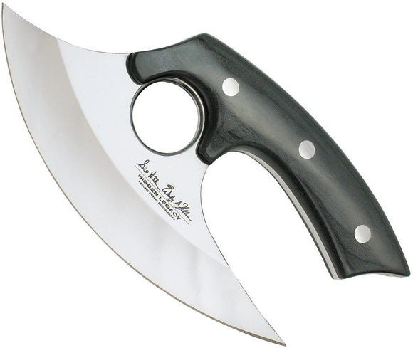 Hibben Legacy Ulu Black Pakkawood 5Cr15MoV Stainless Fixed Blade Knife 5074