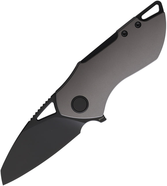 Grissom Knife & Tool Riverstone Pocket Knife Gray Titanium Folding M390 001BLKG
