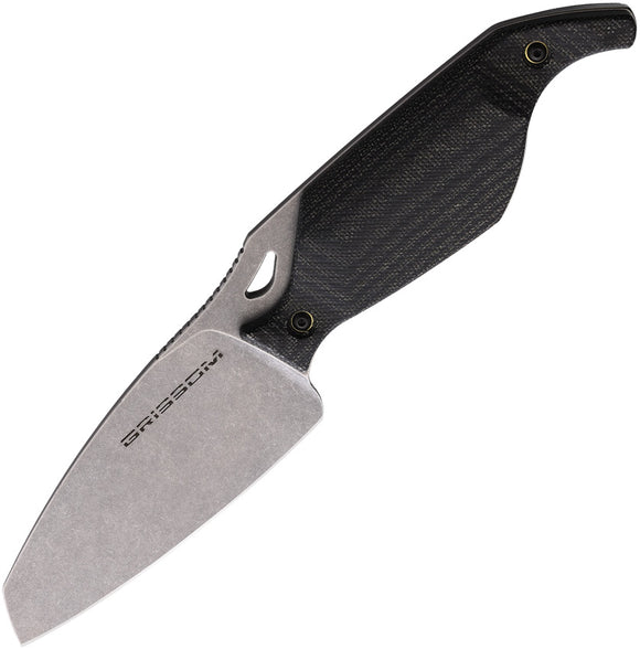 Grissom Knife & Tool Riverstone Black Micarta S35VN Fixed Blade Knife 002MBK