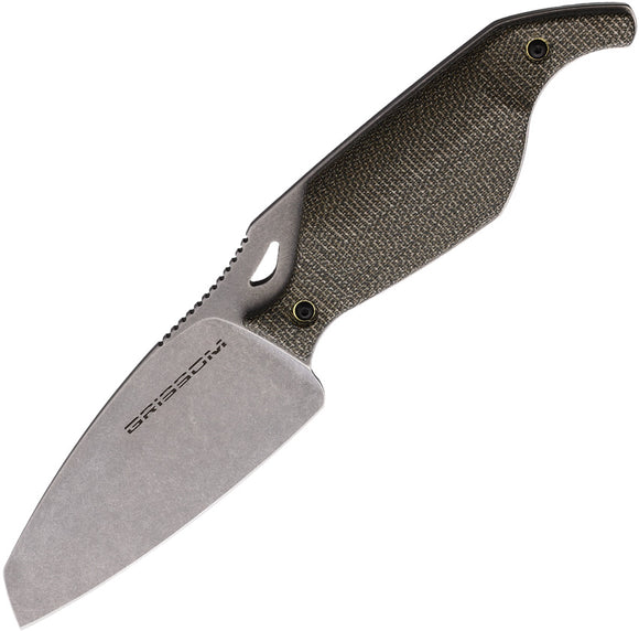 Grissom Knife & Tool Riverstone OD Green Micarta S35VN Fixed Blade Knife 002MOD